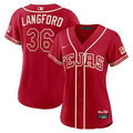 Women's Texas Rangers #36 Wyatt Langford Nike Red 2026 City Connect Stadium Jersey MJMB