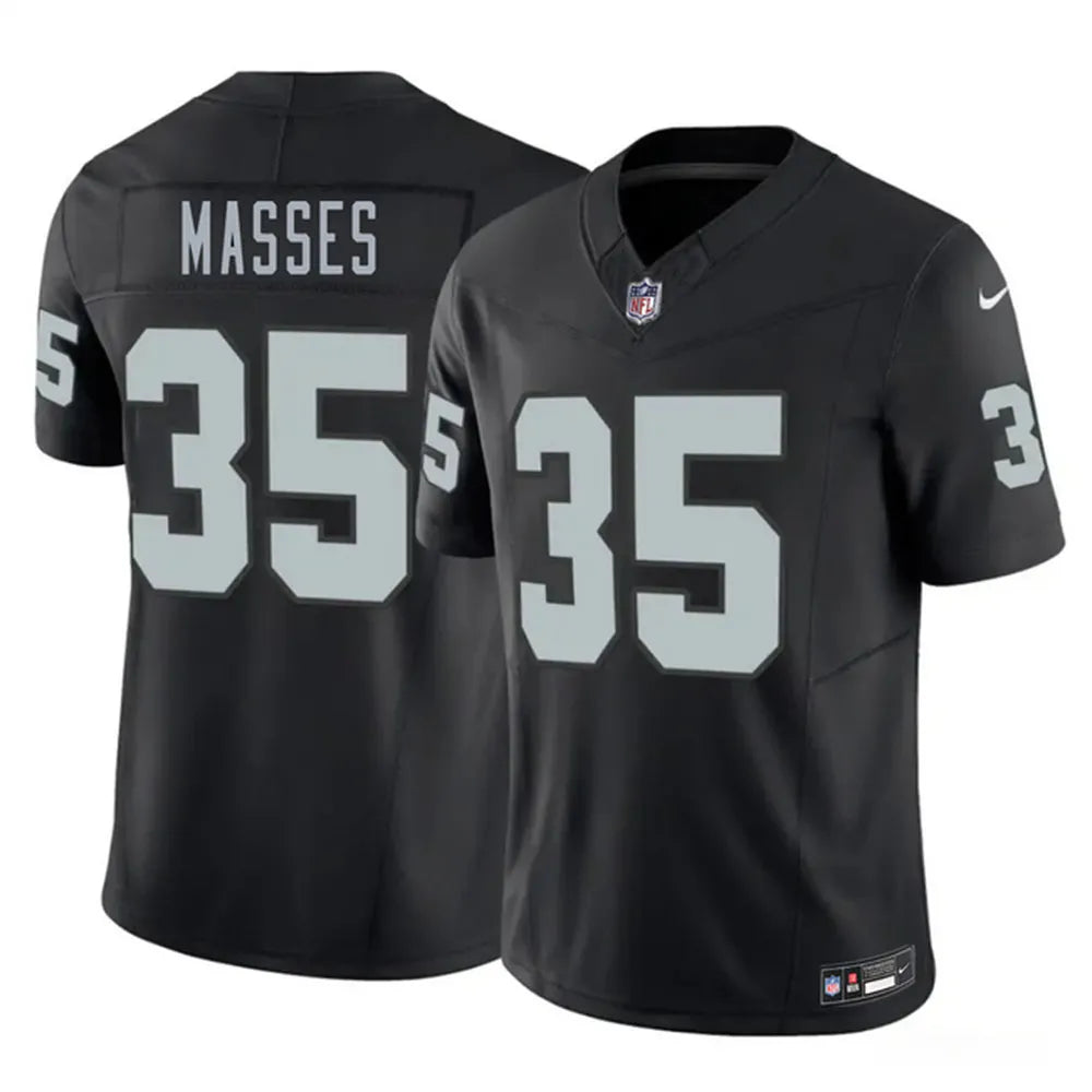 Men's Las Vegas Raiders #35 Hezekiah Masses Black 2026 NFL Draft Vapor F.U.S.E. Limited Jersey