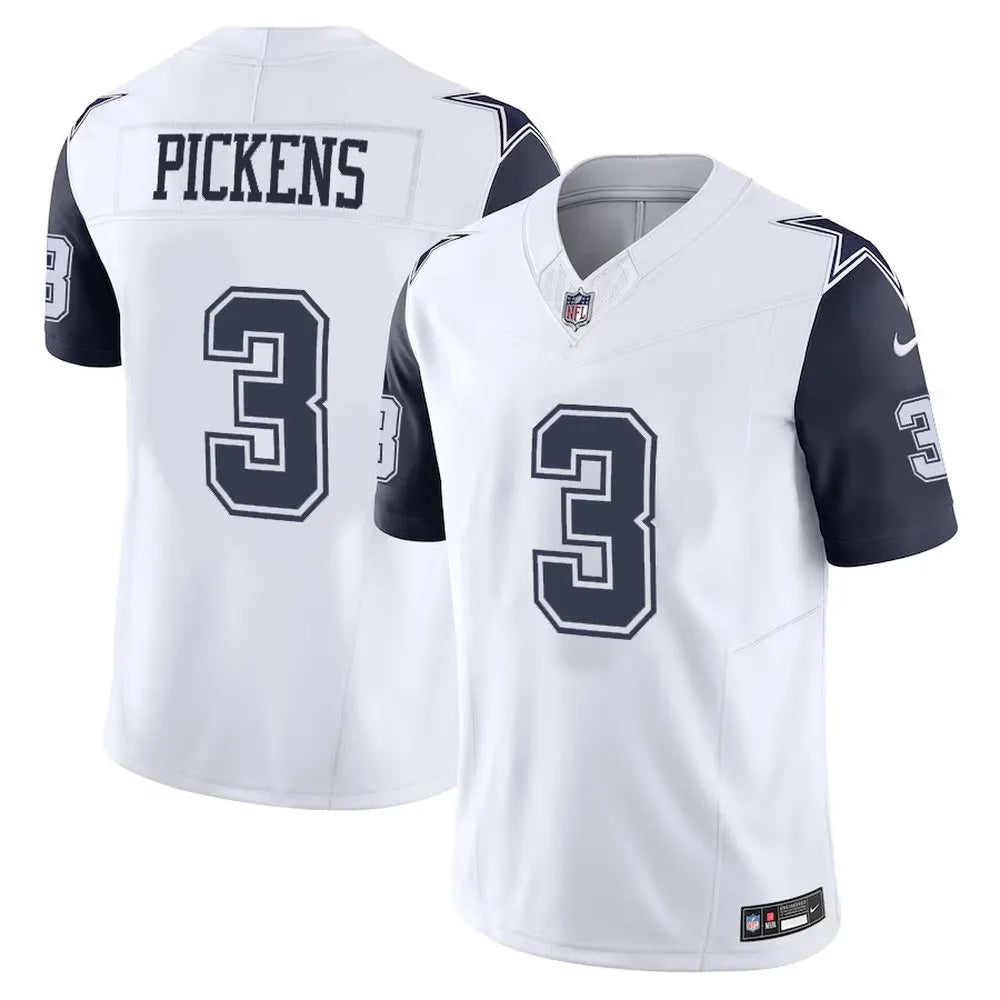 Men's Dallas Cowboys #3 George Pickens White F.U.S.E. Vapor Limited Stitched Football Jersey