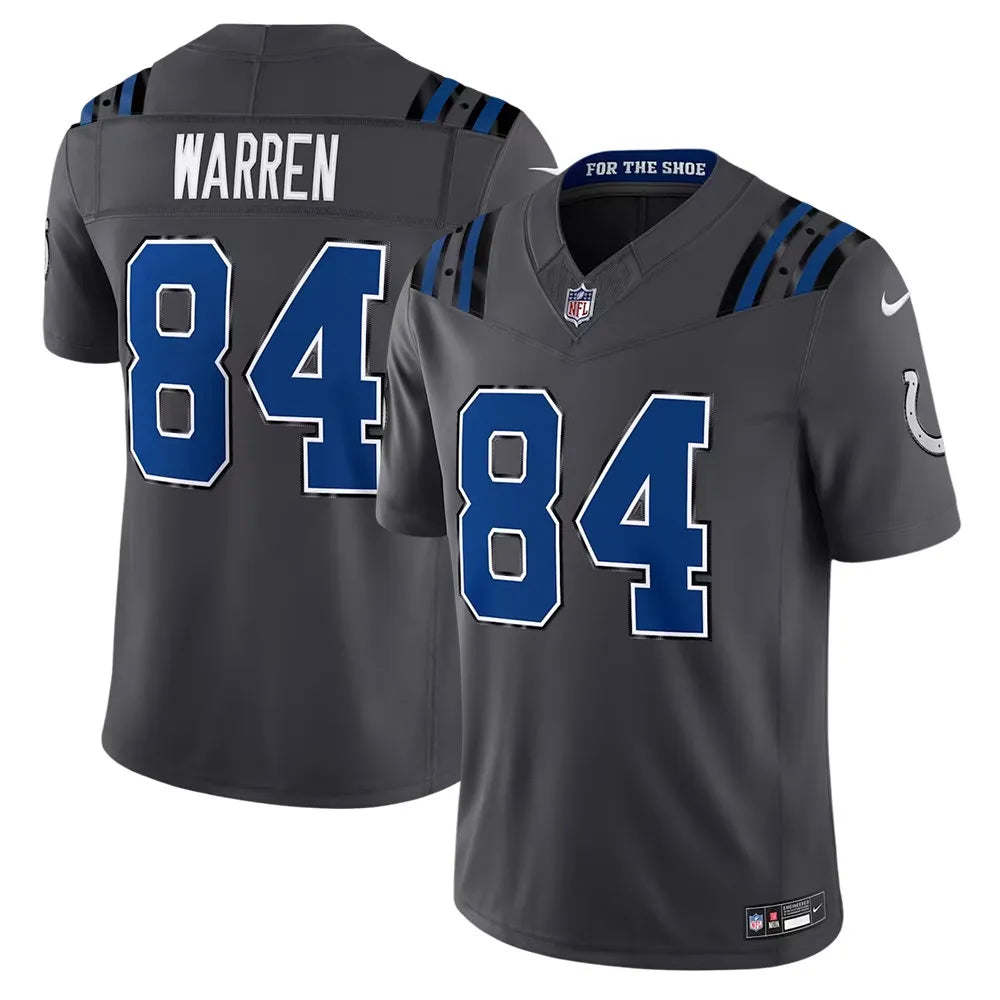 Men's Indianapolis Colts #84 Tyler Warren Charcoal 2026 Rivalries Collection Vapor F.U.S.E. Limited Jersey