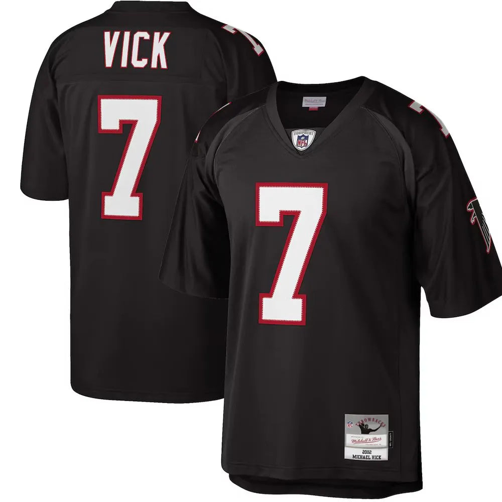 Men's Atlanta Falcons #7 Michael Vick 2002 Black Stitched Jersey