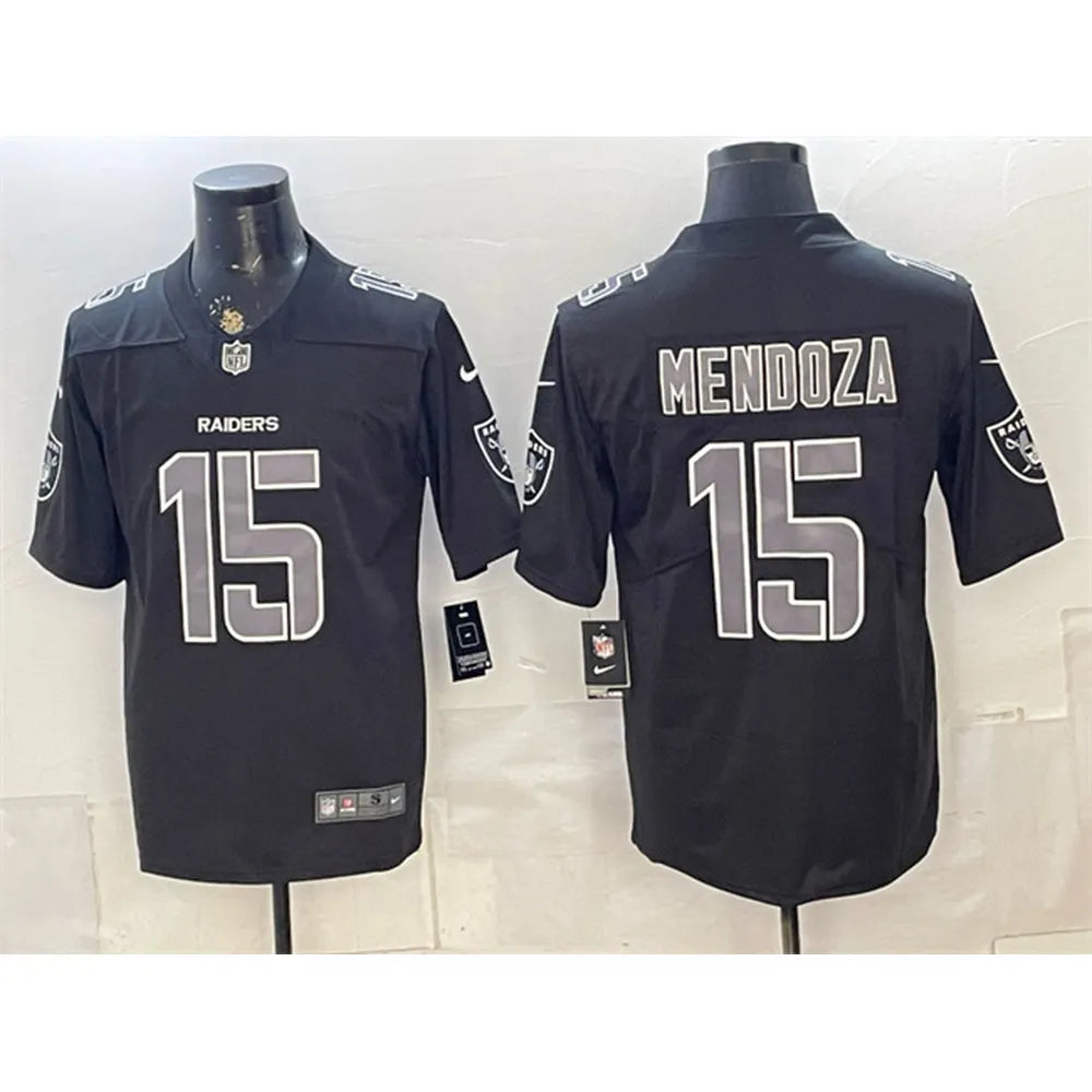 Men's Las Vegas Raiders #15 Fernando Mendoza Black Vapor Untouchable Limited Jersey