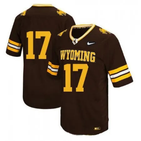 Men's Wyoming Cowboys #17 Josh Allen Brown Stitched College Football Jersey G7GE