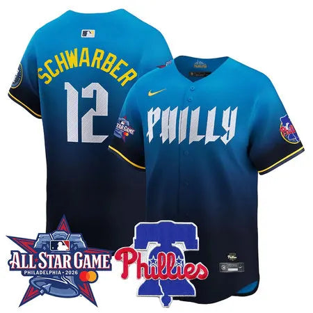 Men's Philadelphia Phillies #12 Kyle Schwarber Blue 2026 MLB All-Star Jersey