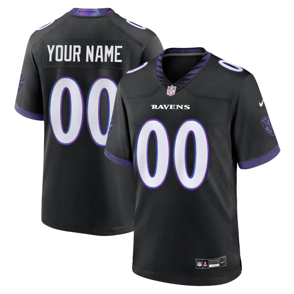 Youth Baltimore Ravens Nike Black Alternate Game Custom Jersey (Black)