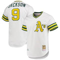 Men's Oakland Athletics #9 Reggie Jackson White 1972 Cooperstown Collection Authentic Jersey