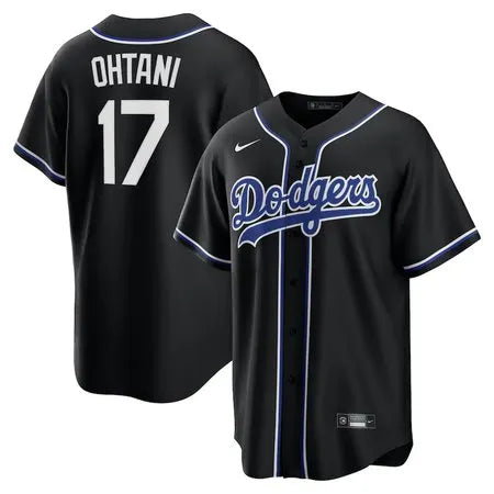 Men's Los Angeles Dodgers #17 Shohei Ohtani
Black Lights Out Replica Player Jersey