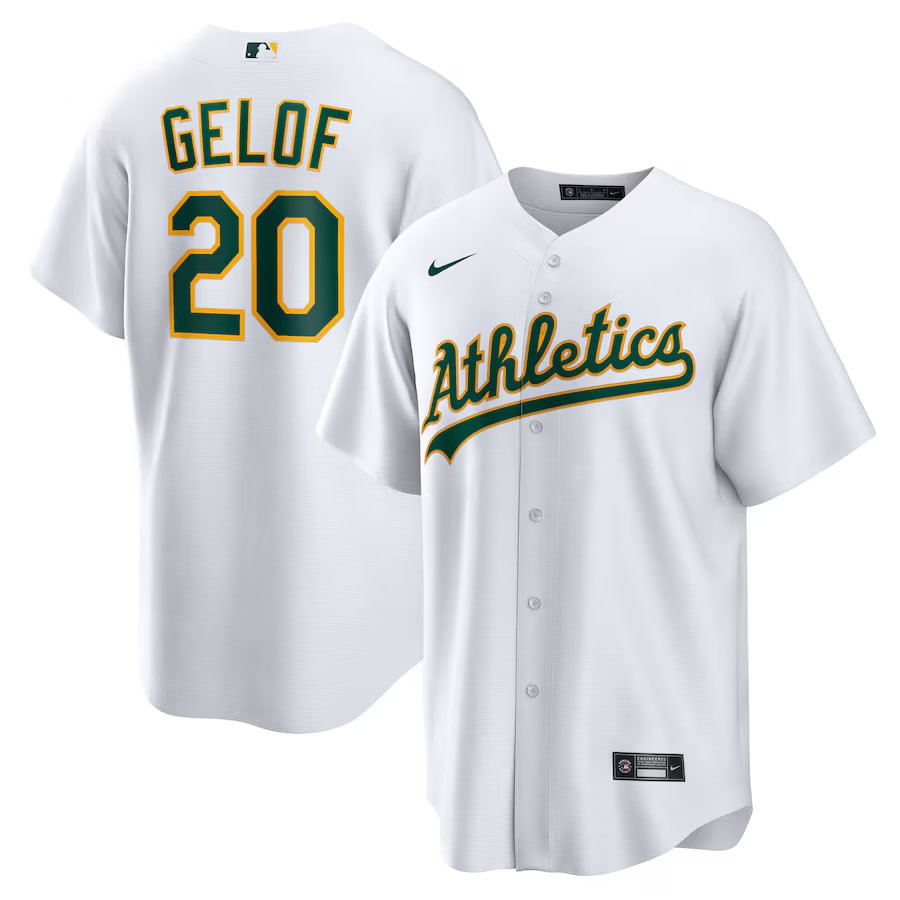 Men's Oakland Athletics #20 Zack Gelof
White Home Replica Jersey