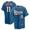 Youth Milwaukee Brewers #11 Jackson Chourio Nike Mineral Blue 2026 City Connect Stadium Jersey B8U4