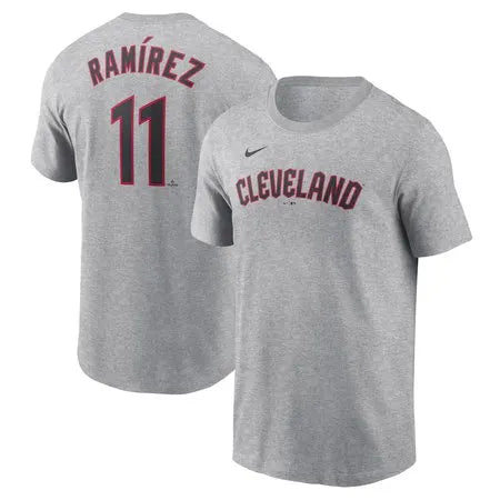 Men's Cleveland Guardians #11 Jose Ramirez
Gray Fuse Name & Number T-Shirt