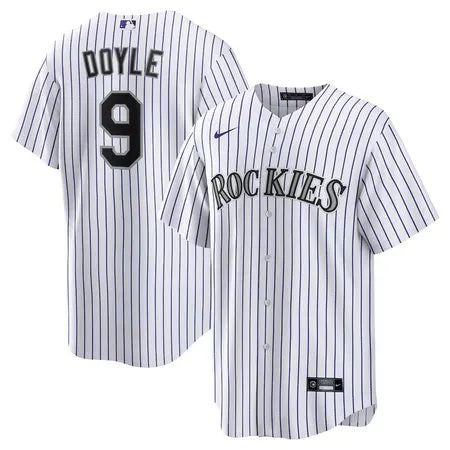 Men's Colorado Rockies #9 Brenton Doyle
White Home Replica Jersey