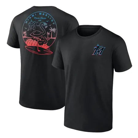 Men's Miami Marlins Team Hometown Collection Black Surf's Up T-Shirt