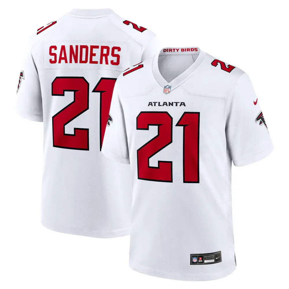 Men's Atlanta Falcons #21 Deion Sanders Nike White Retired Player Game Jersey