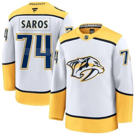 Men's Nashville Predators #74 Juuse Saros White Home Stitched Hockey Premium Jersey