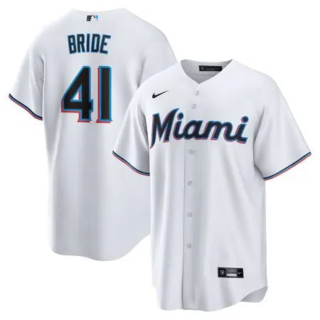 Men's Miami Marlins #41 Jonah Bride
White Home Replica Jersey