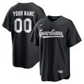 Men's Cleveland Guardians Custom Black Lights Out Replica Jersey