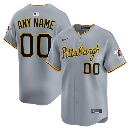 Men's Pittsburgh Pirates Nike Gray Road Limited Custom Jersey