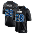 Men's Indianapolis Colts #28 Jonathan Taylor Carbon Black Fashion Game Jersey