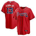 Men's Atlanta Braves #13 Ronald Acuna Jr. Red Alternate Replica PlayerJersey