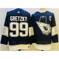 Men's Edmonton Oilers #99 Wayne Gretzky Navy/White
Stitched Jersey