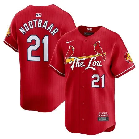 Men's St. Louis Cardinals #21 Lars Nootbaar
Red 2024 City Connect Limited Player Jersey