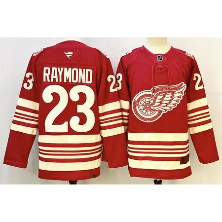 Men's Detroit Red Wings
#23 Lucas Raymond Red 2025-26 Centennial Premium Stitched Hockey Premium Jersey