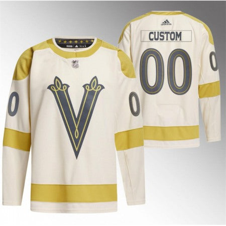 Men's Vegas Golden Knights Custom Cream 2024 Winter Classic
Stitched Jersey