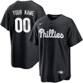 Men's Philadelphia Phillies Custom Black Lights Out Replica Jersey