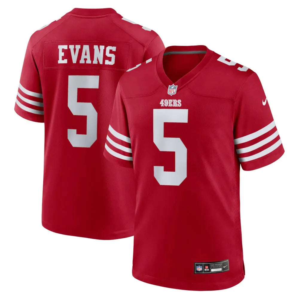 Men's San Francisco 49ers #5 Mike Evans Nike Scarlet Game Jersey