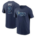 Men's Tampa Bay Rays #2 Yandy Diaz
Navy Fuse Name & Number T-Shirt