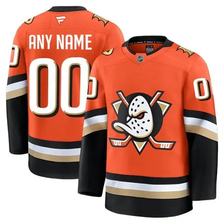 Men's Anaheim Ducks Orange Home Premium Custom Jersey