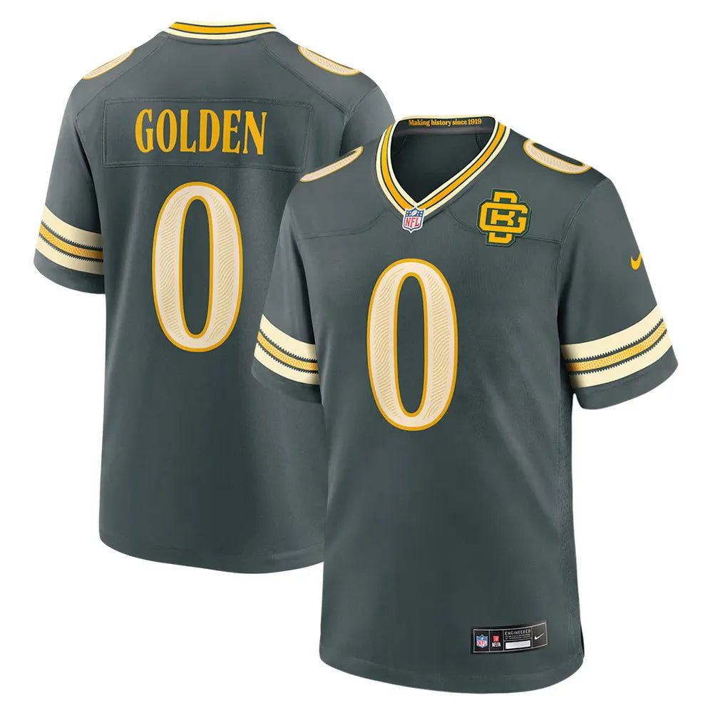 Men's Green Bay Packers #0 Matthew Golden Green 2026 Rivalries Collection Game Jersey
