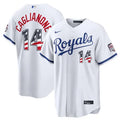 Men's Kansas City Royals #14 Jac Caglianone Nike White USA 250 Fourth of July Home Stadium Jersey