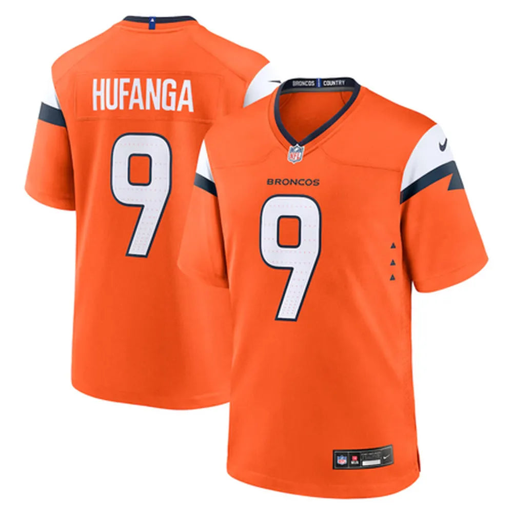 Men's Denver Broncos #9 Talanoa Hufanga Orange Alternate Game Jersey
