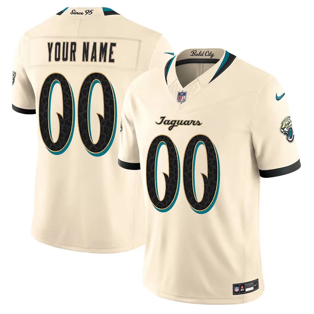 Men's Jacksonville Jaguars Cream 2026 Rivalries Collection Vapor F.U.S.E. Limited Custom Jersey