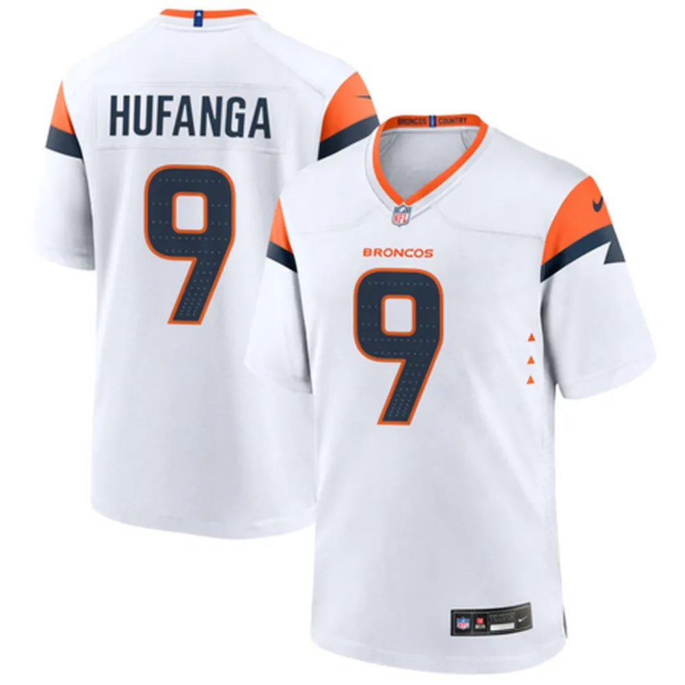 Men's Denver Broncos #9 Talanoa Hufanga White Alternate Game Jersey