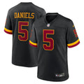 Men's Washington Commanders #5 Jayden Daniels Nike Black Hail Raiser Alternate Game Jersey