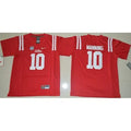 Rebels #10 Eli Manning Red Stitched Youth NCAA Jersey