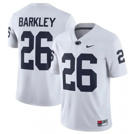 Men's Penn State Nittany Lions #26 Saquon Barkley White Stitched Jersey LOXC